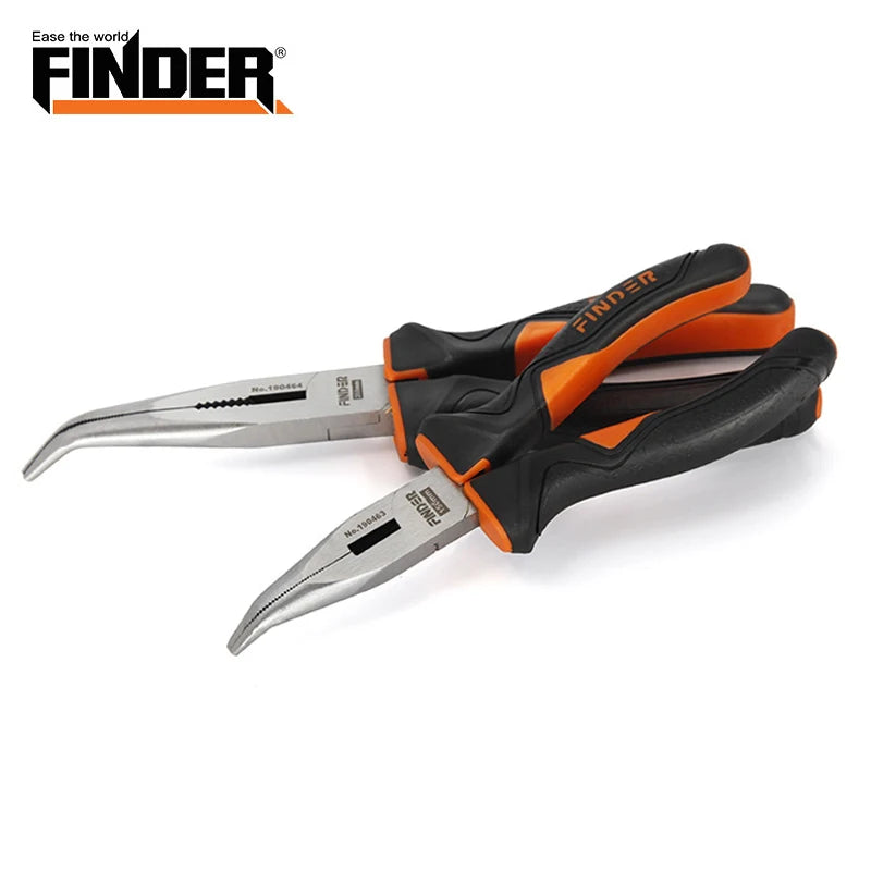 6/8" Bent Nose Pliers Clamp Tools Wire Stripper Nippers Multifunctional Bent Cutting Plier Wire Cutter Long Nose Plier Hand Tool