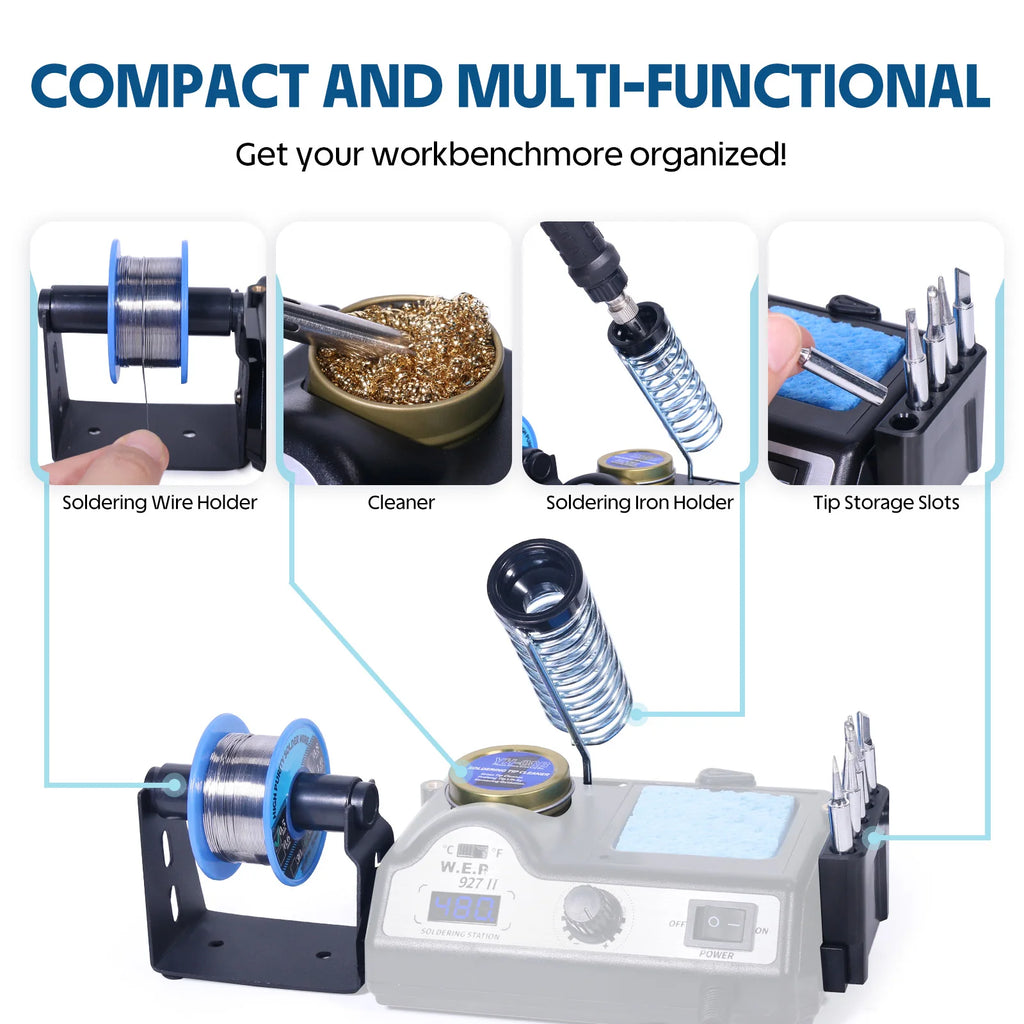WEP 927-II 130W Soldeirng Iron Station With 2 Helping Hands Clips Digital Led Screen Adjustable Temperature Welding Station Kit