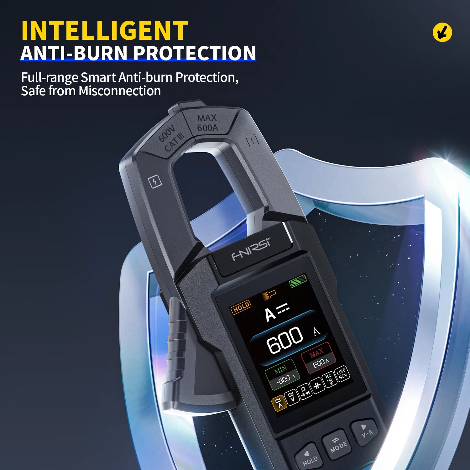 FNIRSI DMC-100 10000 Counts DC AC Current USB rechargeable Clamp Meter Digital Multimeter 600A Amperimetric Clamp NCV Meter Tool