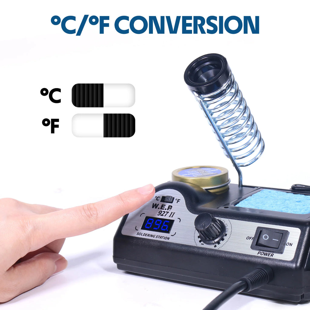 WEP 927-II 130W Soldeirng Iron Station With 2 Helping Hands Clips Digital Led Screen Adjustable Temperature Welding Station Kit