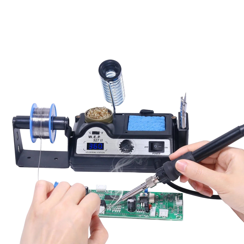 WEP 927-II 130W Soldeirng Iron Station With 2 Helping Hands Clips Digital Led Screen Adjustable Temperature Welding Station Kit