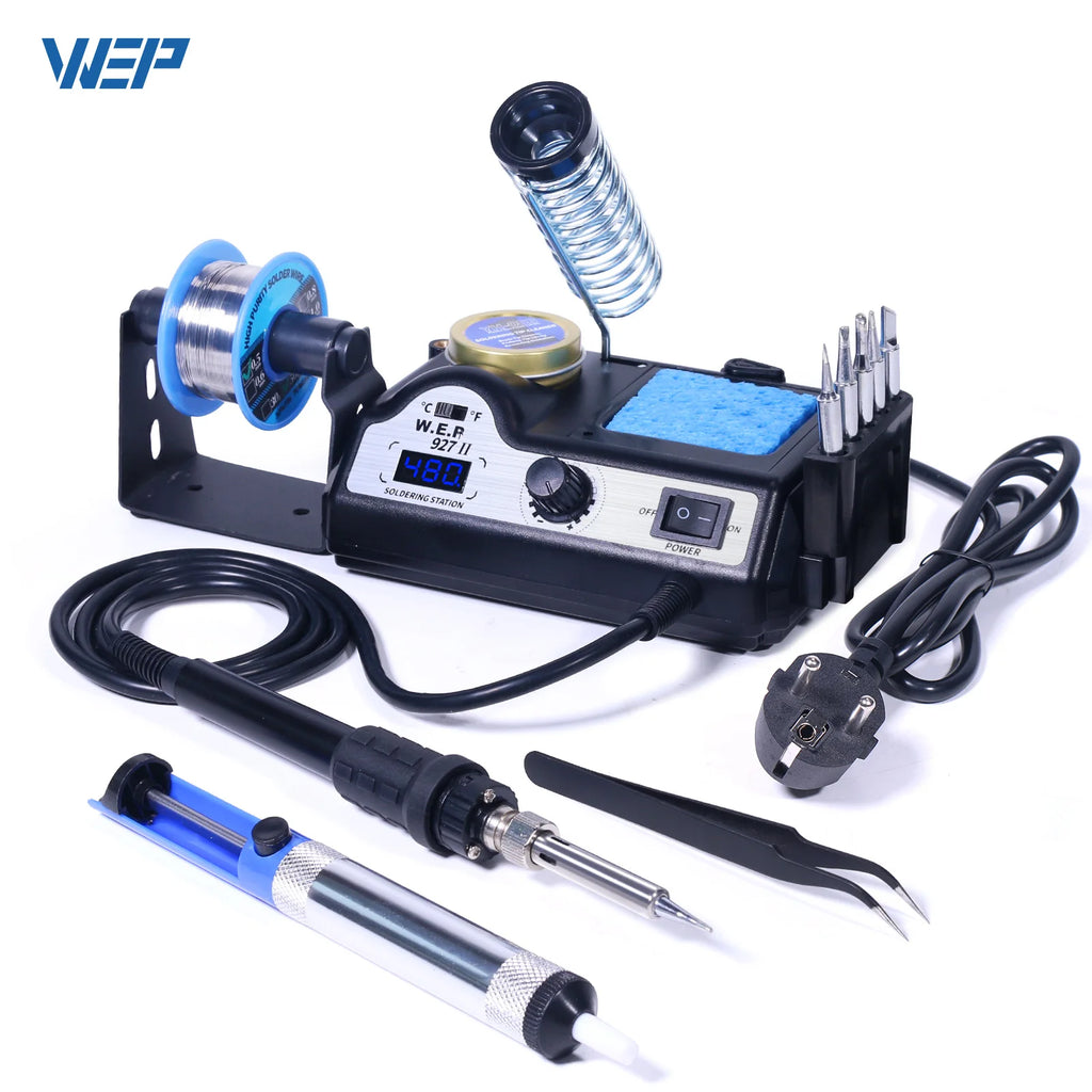 WEP 927-II 130W Soldeirng Iron Station With 2 Helping Hands Clips Digital Led Screen Adjustable Temperature Welding Station Kit